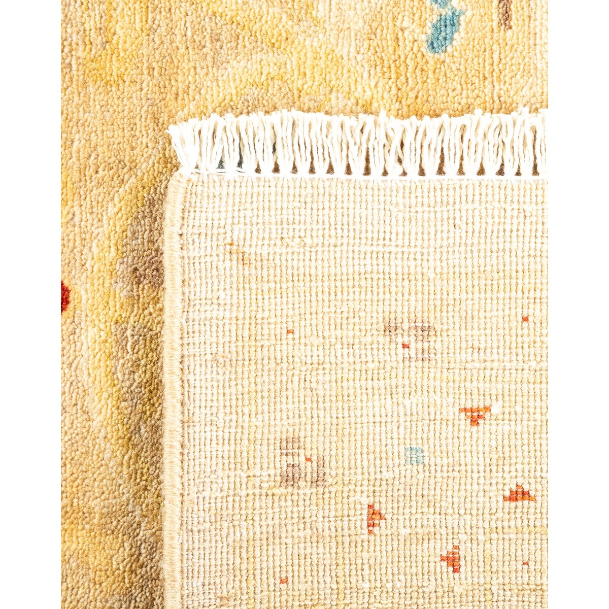 Overton Hand Knotted Wool Vintage Inspired Modern Contemporary Eclectic Ivory Area Rug - 8 x 10