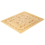 Overton Hand Knotted Wool Vintage Inspired Modern Contemporary Eclectic Ivory Area Rug - 8 x 10