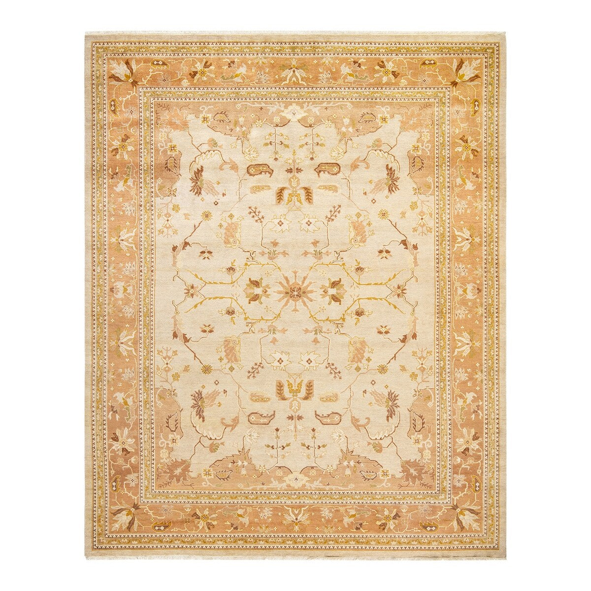 Overton Eclectic, One-of-a-Kind Hand-Knotted Area Rug - Ivory, 8' 3" x 10' 3" - 8' 3" x 10' 3"