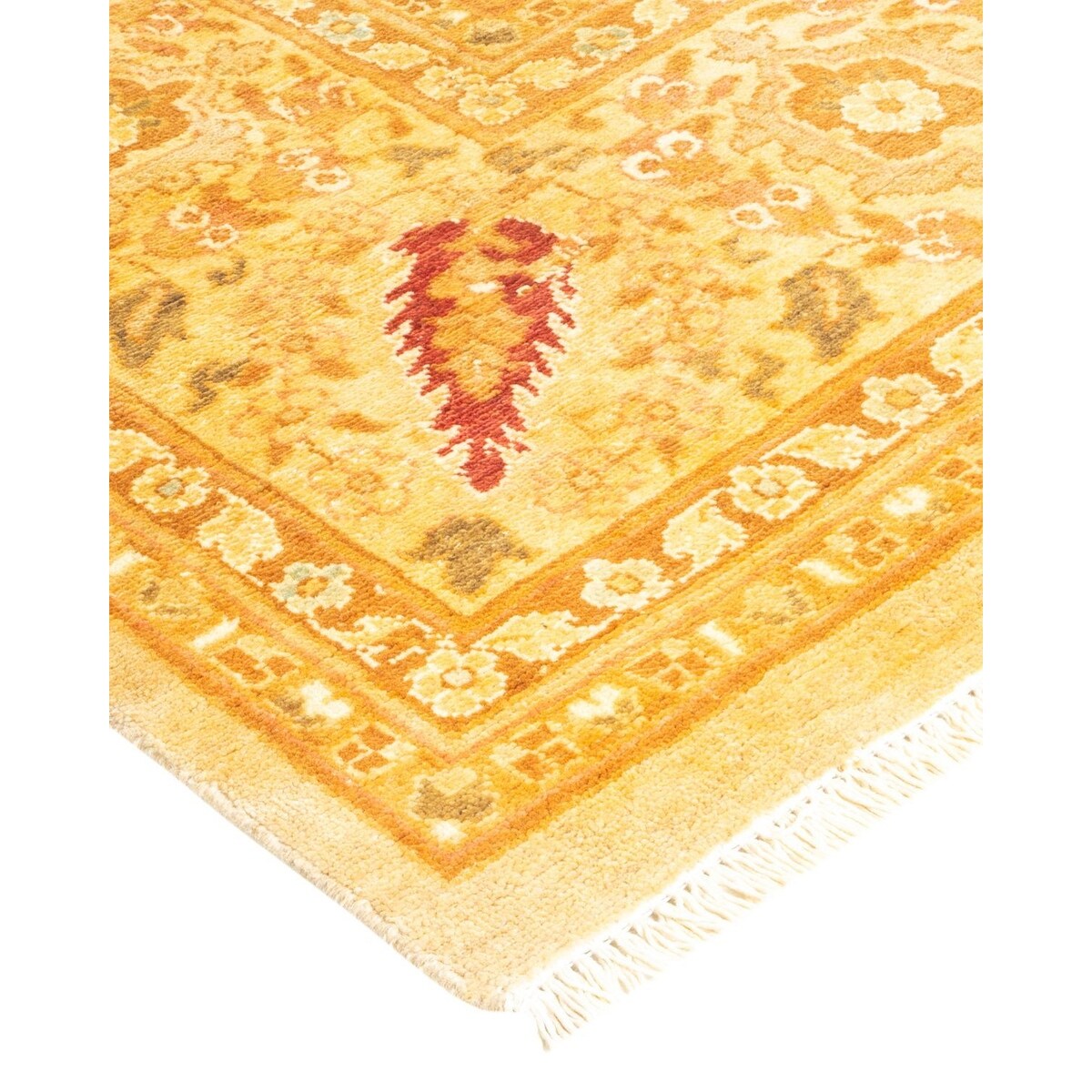 Overton Hand Knotted Wool Vintage Inspired Modern Contemporary Eclectic Ivory Area Rug - 8' 4" x 10' 4"