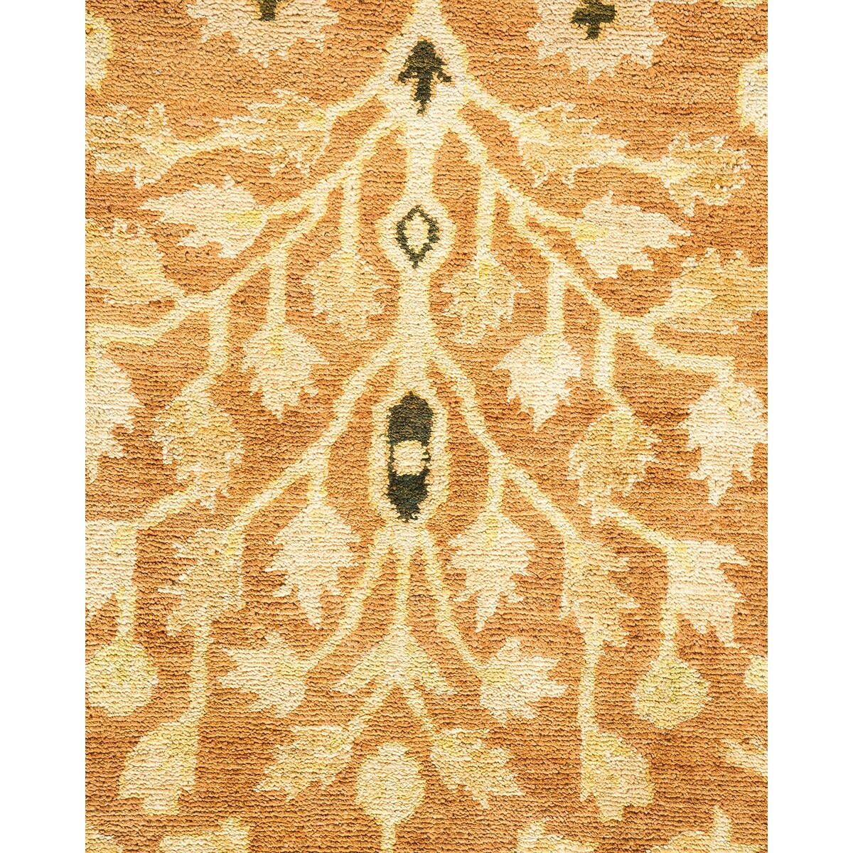 Overton Hand Knotted Wool Vintage Inspired Modern Contemporary Eclectic Yellow Area Rug - 9'2" x 11'10"