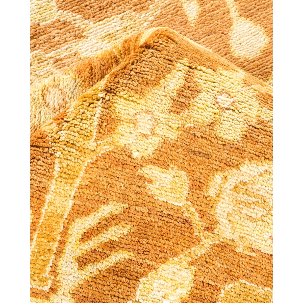Overton Hand Knotted Wool Vintage Inspired Modern Contemporary Eclectic Yellow Area Rug - 9'2" x 11'10"