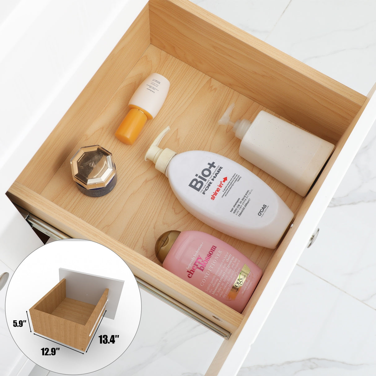 Eclife 30"/36" Bathroom Vanity Set W/ Drop in Resin Sink Cabinet Combo Free-standing