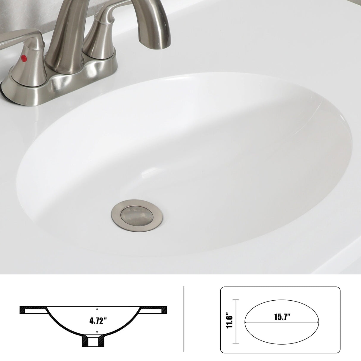Eclife 30"/36" Bathroom Vanity Set W/ Drop in Resin Sink Cabinet Combo Free-standing