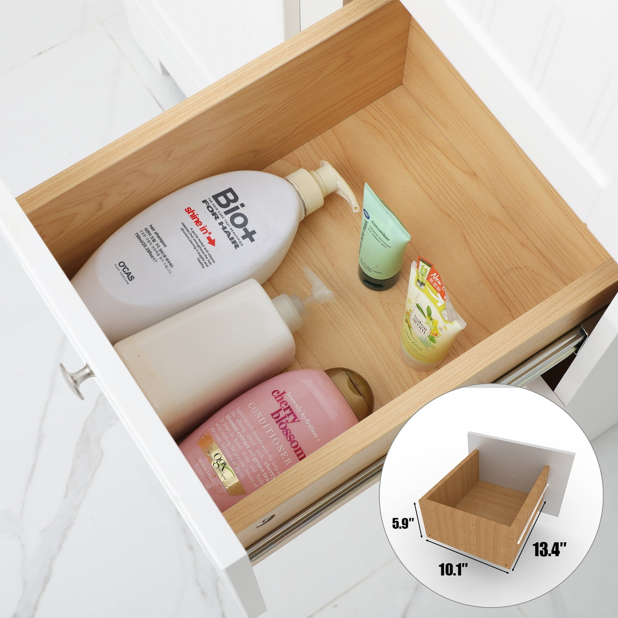 Eclife 30"/36" Bathroom Vanity Set W/ Drop in Resin Sink Cabinet Combo Free-standing