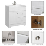 Eclife 30"/36" Bathroom Vanity Set W/ Drop in Resin Sink Cabinet Combo Free-standing