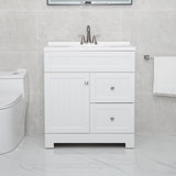 Eclife 30"/36" Bathroom Vanity Set W/ Drop in Resin Sink Cabinet Combo Free-standing