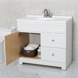 Eclife 30"/36" Bathroom Vanity Set W/ Drop in Resin Sink Cabinet Combo Free-standing