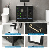 36'' Bathroom Vanities Set Cabinet with Sink Combo Set Under-mount Ceramic Sink Matte Black Faucet Mirror