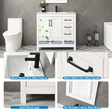36'' Bathroom Vanities Set Cabinet with Sink Combo Set Under-mount Ceramic Sink Matte Black Faucet Mirror
