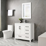 36'' Bathroom Vanities Set Cabinet with Sink Combo Set Under-mount Ceramic Sink Matte Black Faucet Mirror