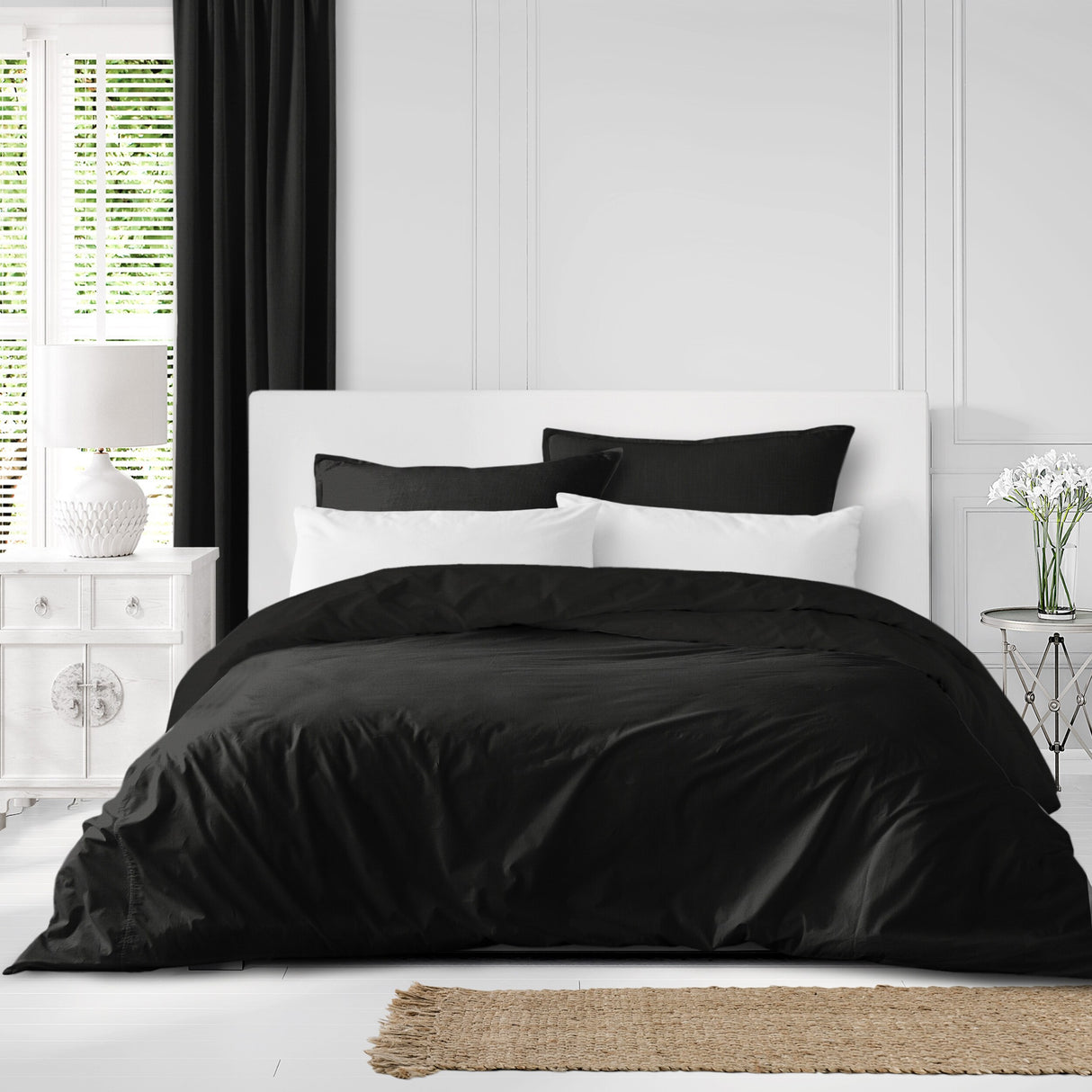 Eclipse Black Coverlet & Pillow Sham Set
