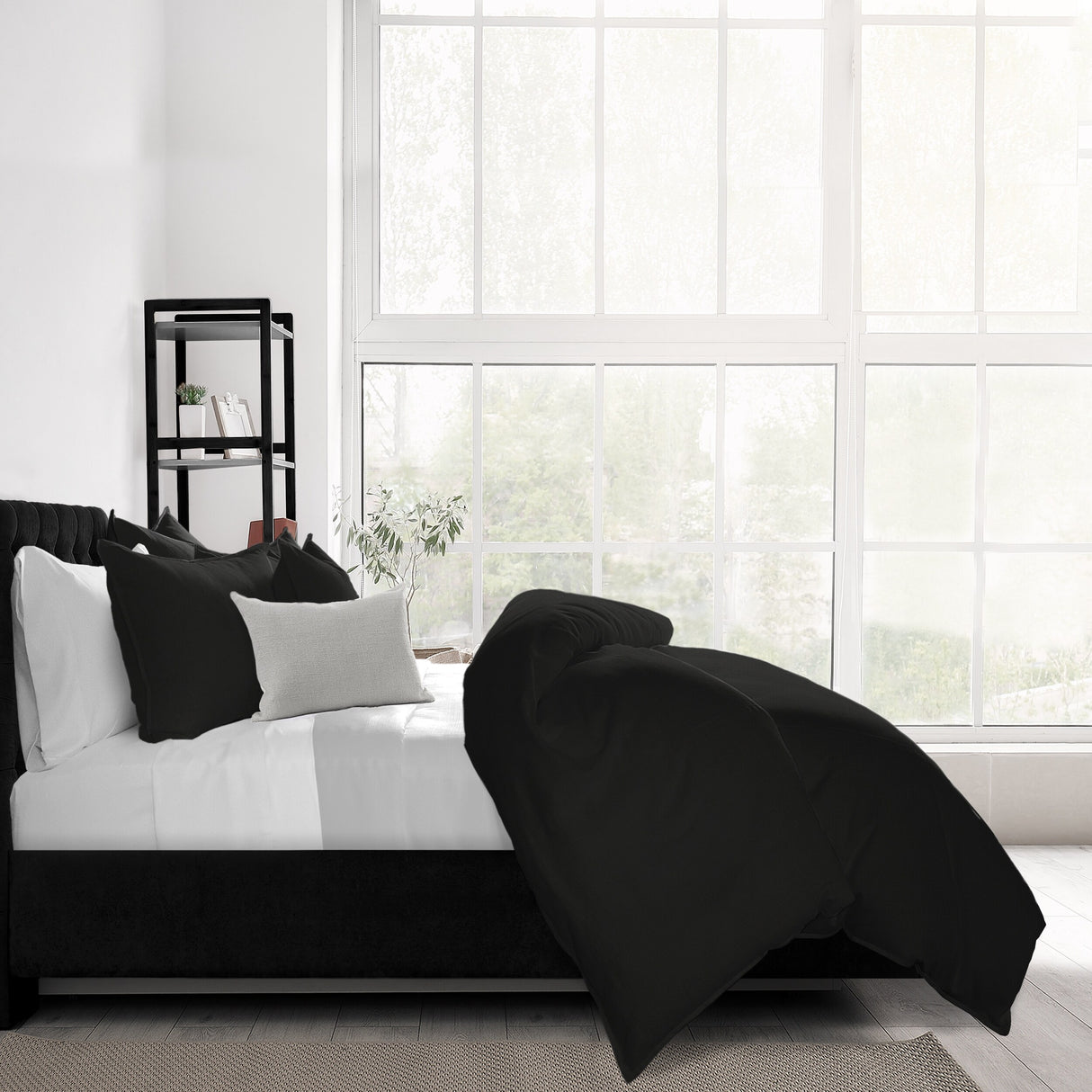 Eclipse Black Coverlet & Pillow Sham Set