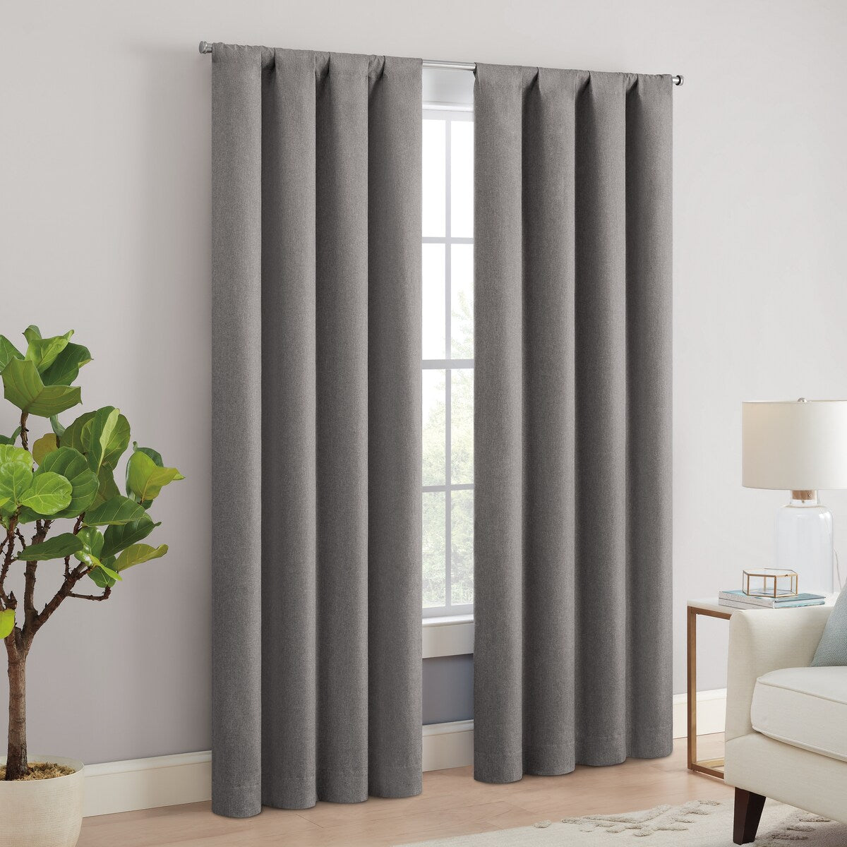 Eclipse Cannes Magnitech 100% Blackout Curtain, Rod Pocket Window Curtain Panel, Seamless Magnetic Closure (1 Panel)