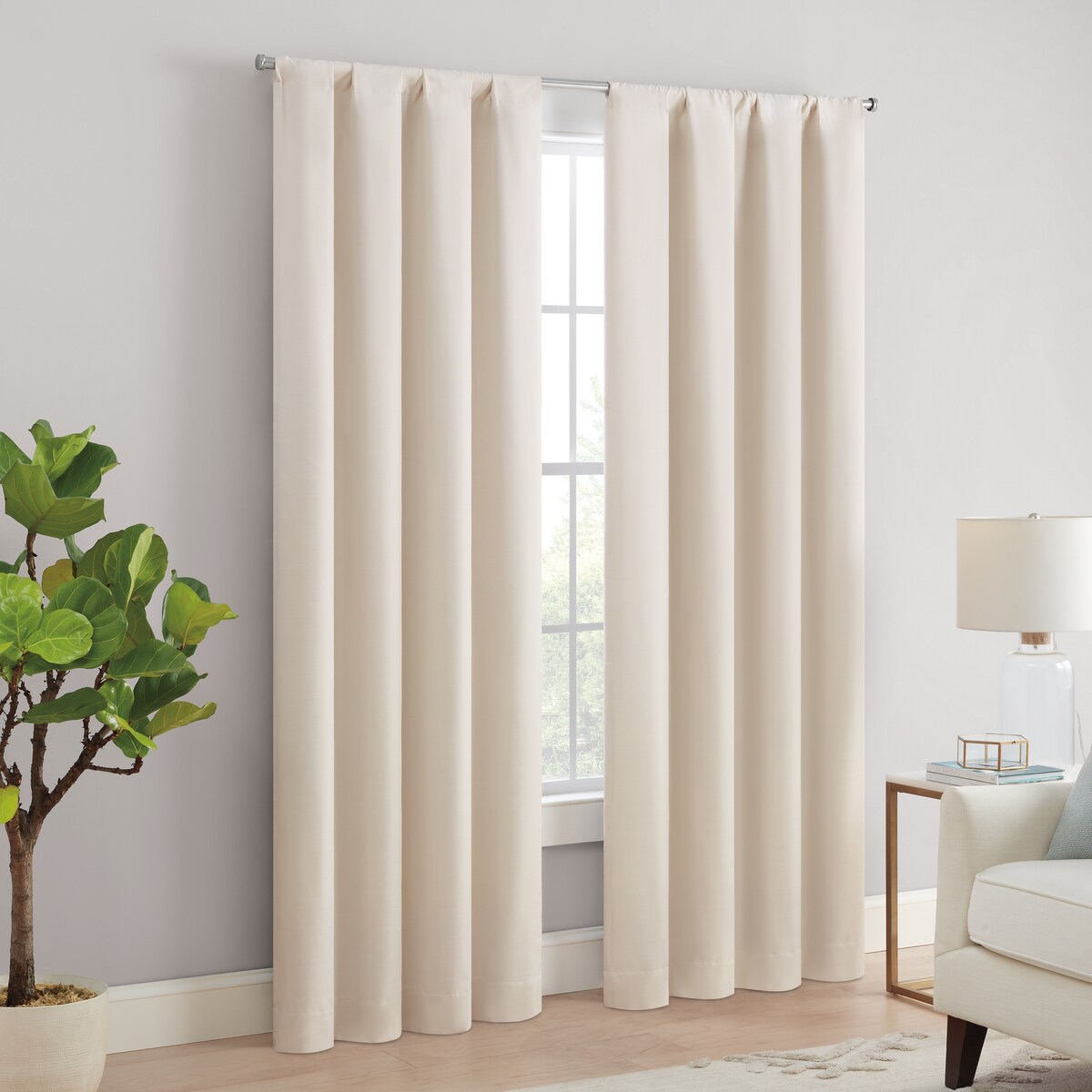 Eclipse Cannes Magnitech 100% Blackout Curtain, Rod Pocket Window Curtain Panel, Seamless Magnetic Closure (1 Panel)