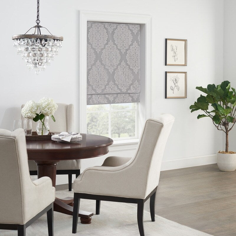 Eclipse Carlton Damask 100% Total Blackout Cordless Roman Shade