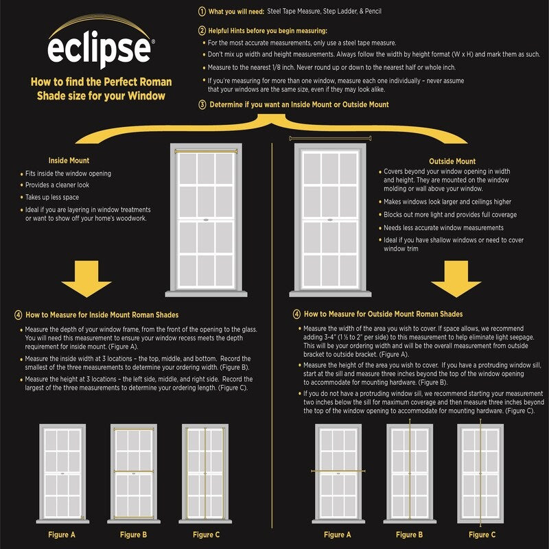 Eclipse Carlton Damask 100% Total Blackout Cordless Roman Shade