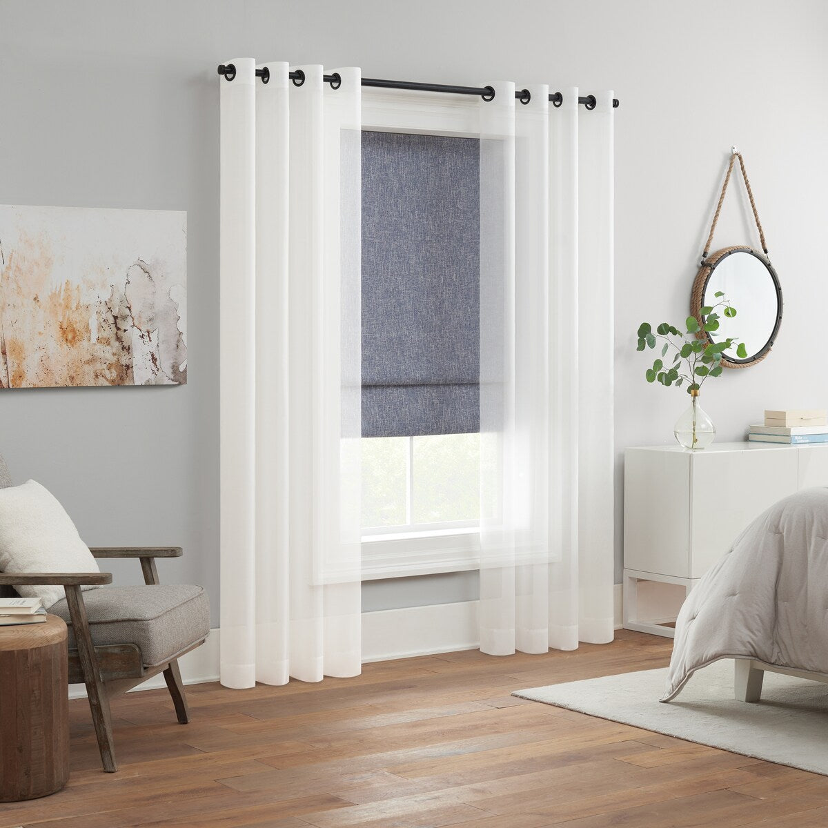 Eclipse Drew Textured Solid 100% Total Blackout Cordless Roman Shade