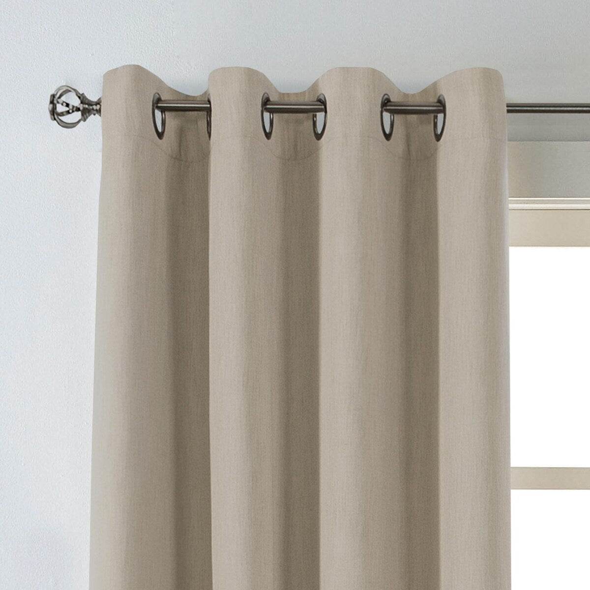 Eclipse Hadley 100% Blackout, Linen Blend Grommet Curtain Panel, 1 Panel