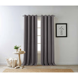 Eclipse Hadley 100% Blackout, Linen Blend Grommet Curtain Panel, 1 Panel