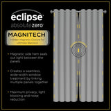 Eclipse Cannes Magnitech 100% Blackout Curtain, Rod Pocket Window Curtain Panel, Seamless Magnetic Closure (1 Panel)