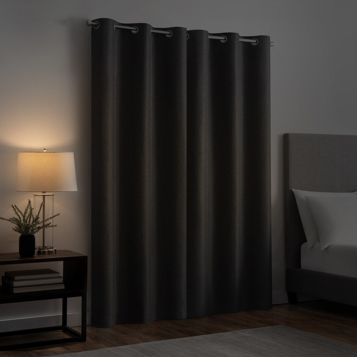 Eclipse Welwick Magnitech 100% Blackout Curtain, Grommet Window Curtain Panel, Seamless Magnetic Closure (1 Panel)