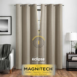 Eclipse Welwick Magnitech 100% Blackout Curtain, Grommet Window Curtain Panel, Seamless Magnetic Closure (1 Panel)