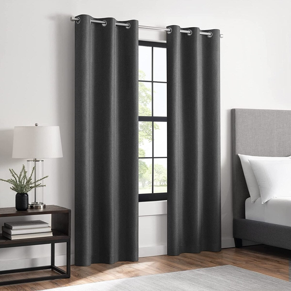 Eclipse Welwick Magnitech 100% Blackout Curtain, Grommet Window Curtain Panel, Seamless Magnetic Closure (1 Panel)