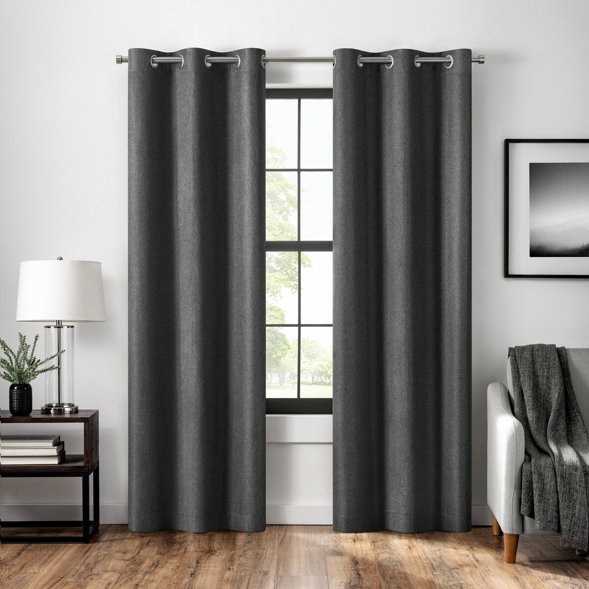 Eclipse Welwick Magnitech 100% Blackout Curtain, Grommet Window Curtain Panel, Seamless Magnetic Closure (1 Panel)