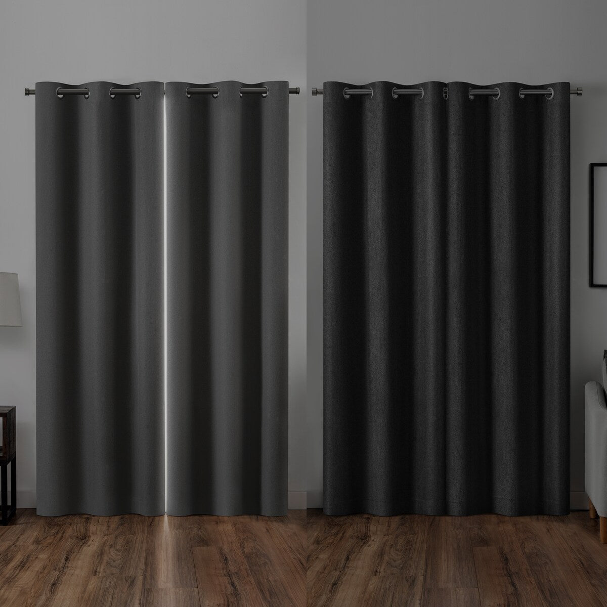 Eclipse Welwick Magnitech 100% Blackout Curtain, Grommet Window Curtain Panel, Seamless Magnetic Closure (1 Panel)