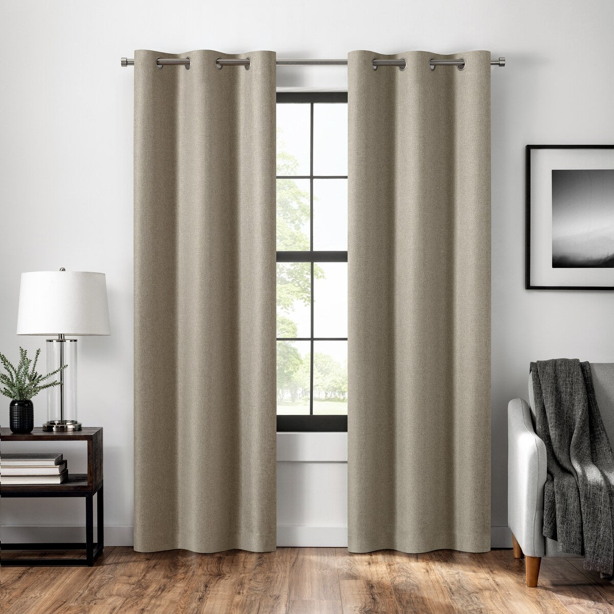 Eclipse Welwick Magnitech 100% Blackout Curtain, Grommet Window Curtain Panel, Seamless Magnetic Closure (1 Panel)