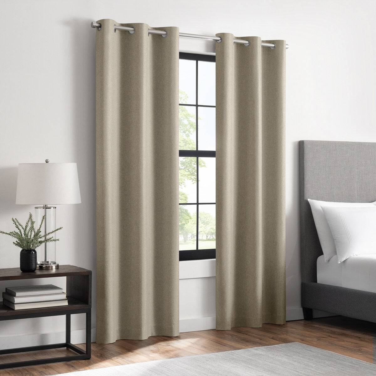 Eclipse Welwick Magnitech 100% Blackout Curtain, Grommet Window Curtain Panel, Seamless Magnetic Closure (1 Panel)
