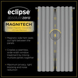 Eclipse Welwick Magnitech 100% Blackout Curtain, Grommet Window Curtain Panel, Seamless Magnetic Closure (1 Panel)