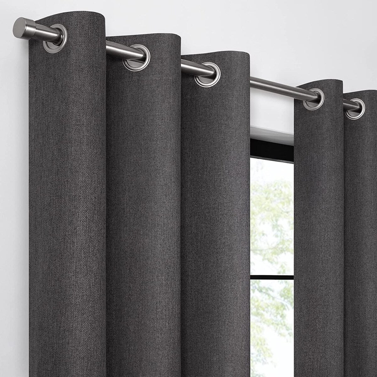 Eclipse Welwick Magnitech 100% Blackout Curtain, Grommet Window Curtain Panel, Seamless Magnetic Closure (1 Panel)