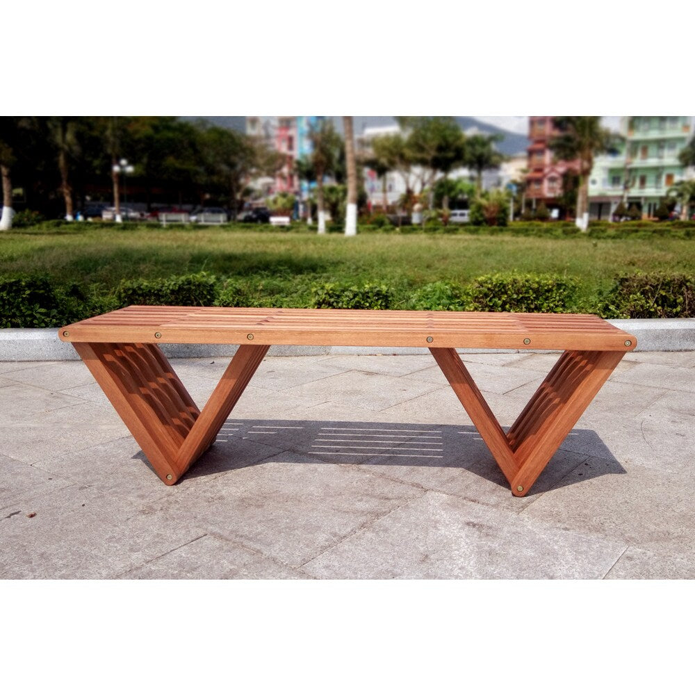 Eco-friendly 5-foot Outdoor Hardwood Garden Bench