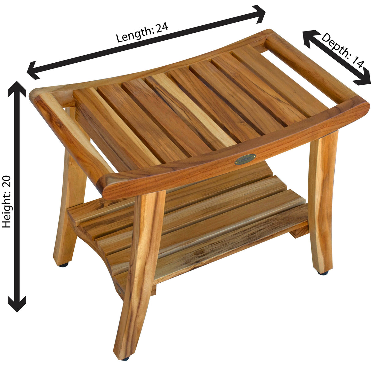 EcoDecors 24", Teak Shower Bench, Teak Shower Benches, Teak Bathroom Bench, Shower Bench Teak, Shower Chair Teak, Antique Gray