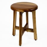EcoDecors, 12-inches Round Teak Seat, Teak Shower Stool, Teak Shower Bench, Teak Shower Seat, Wood Shower Seat, 18-inches Tall