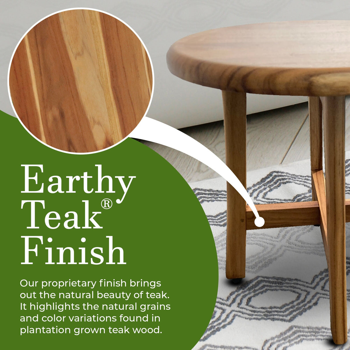 EcoDecors, 12-inches Round Teak Seat, Teak Shower Stool, Teak Shower Bench, Teak Shower Seat, Wood Shower Seat, 18-inches Tall