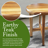 EcoDecors, 12-inches Round Teak Seat, Teak Shower Stool, Teak Shower Bench, Teak Shower Seat, Wood Shower Seat, 18-inches Tall
