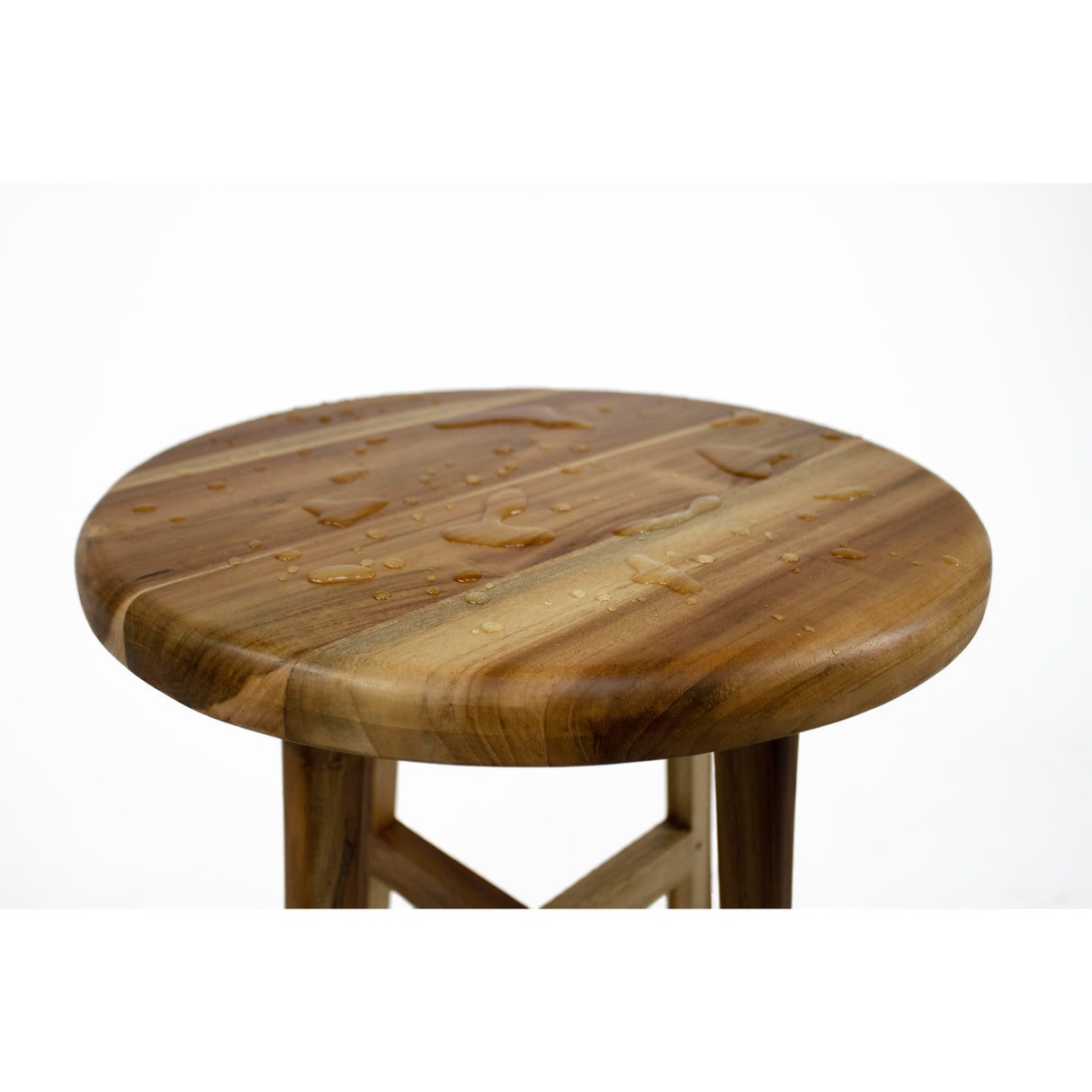 EcoDecors, 12-inches Round Teak Seat, Teak Shower Stool, Teak Shower Bench, Teak Shower Seat, Wood Shower Seat, 18-inches Tall