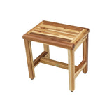 EcoDecors Eleganto 18" Solid Teak Shower Stool - EarthyTeak Finish