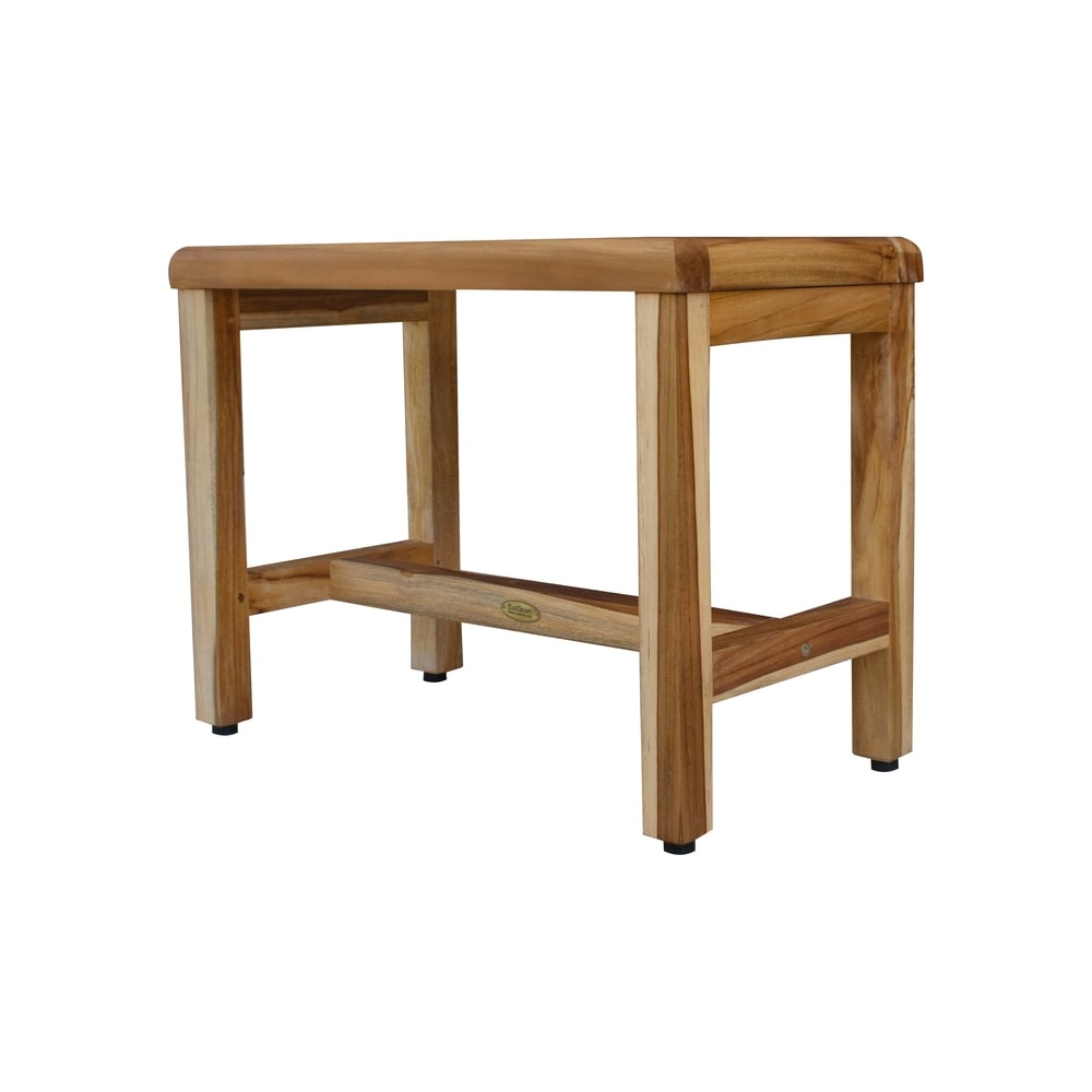 EcoDecors Eleganto Earthy Natural Teak Wood Teak Shower Bench 24-inches Wide x 18-inches High