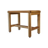 EcoDecors Eleganto Earthy Natural Teak Wood Teak Shower Bench 24-inches Wide x 18-inches High