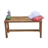 EcoDecors Eleganto 35" Solid Teak Shower Bench - EarthyTeak Finish