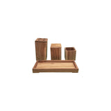 8 Piece Teak Wood Fully Assembled Bathroom Amenities Accessories Set