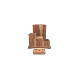 8 Piece Teak Wood Fully Assembled Bathroom Amenities Accessories Set