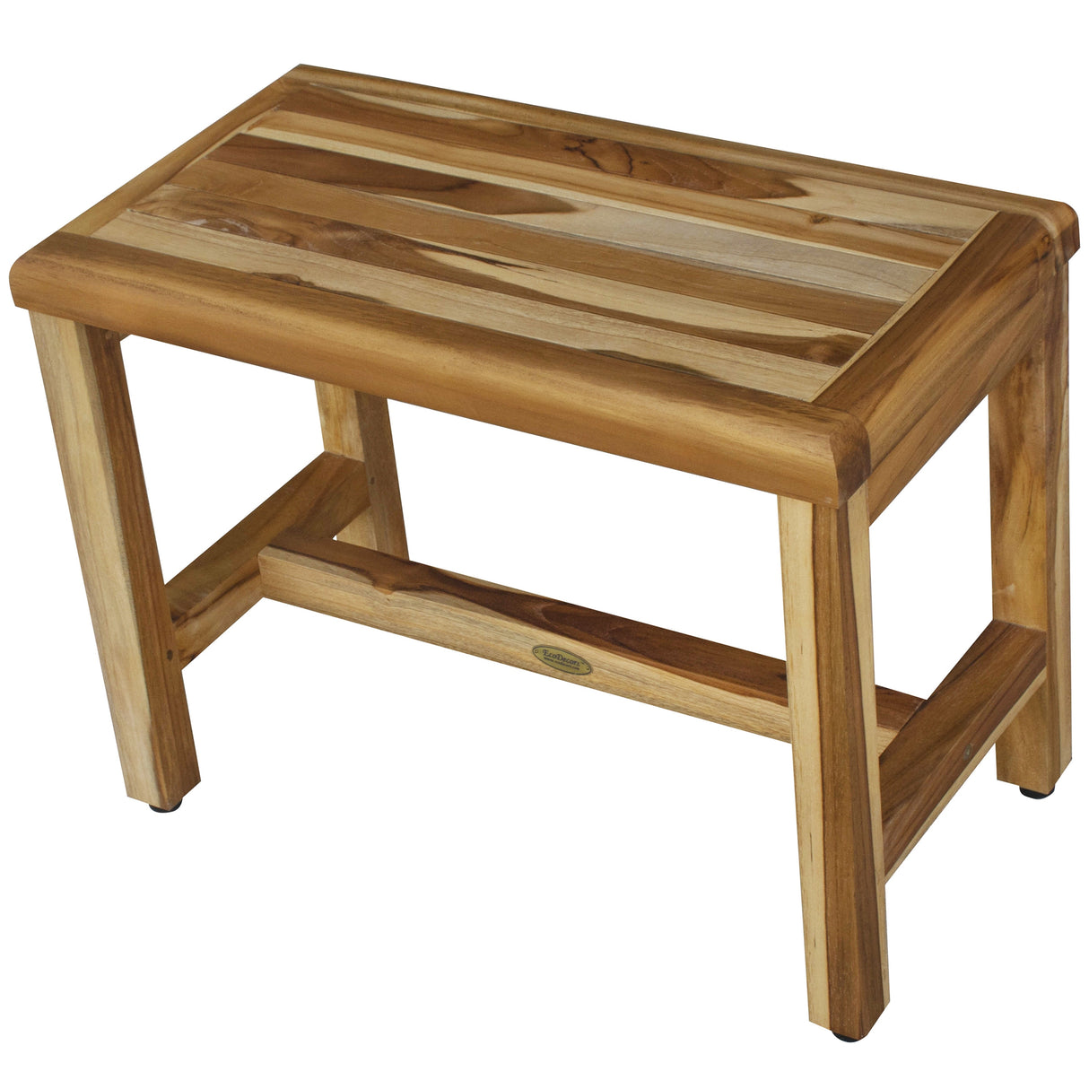 EcoDecors Eleganto Earthy Natural Teak Wood Teak Shower Bench 24-inches Wide x 18-inches High