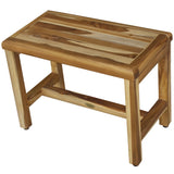 EcoDecors Eleganto Earthy Natural Teak Wood Teak Shower Bench 24-inches Wide x 18-inches High