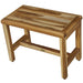 EcoDecors Eleganto Earthy Natural Teak Wood Teak Shower Bench 24-inches Wide x 18-inches High
