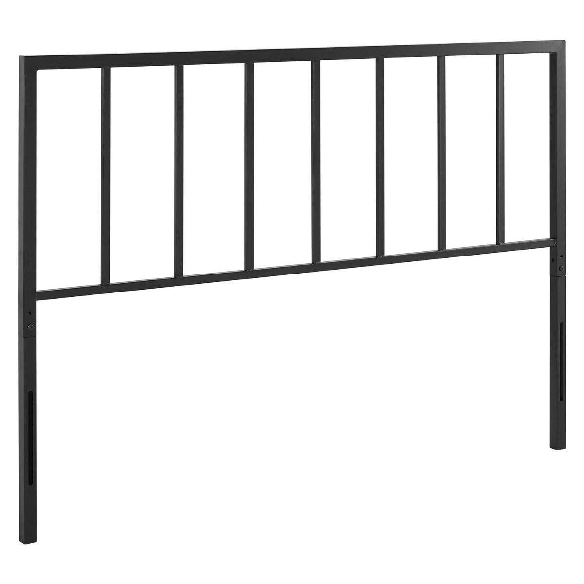 Eddie 76 Inch King Size Metal Open Frame Headboard, Rectangle, Black